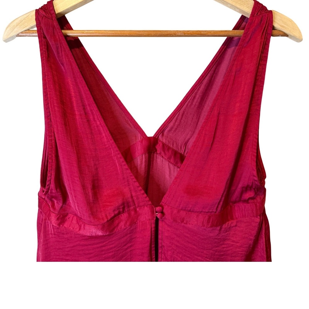 Intimately Free People‎ Deep V-Neck Satin Camisole Top Red Large - Picture 10 of 15
